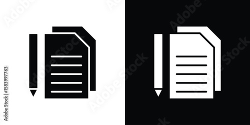 Wills and trusts icon silhouette in black flat style. Graphic element