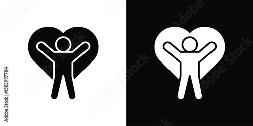 Wellness icon silhouette in black flat style. Graphic element