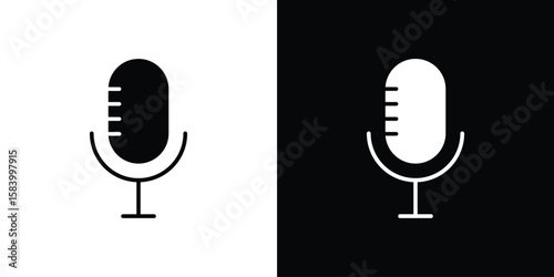 Voice recognition icon silhouette in black flat style. Graphic element