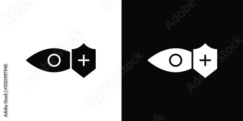 Vision insurance icon silhouette in black flat style. Graphic element
