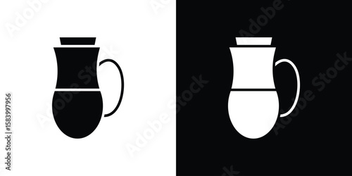 Vinegar icon silhouette in black flat style. Graphic element