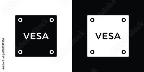 Vesa icon silhouette in black flat style. Graphic element