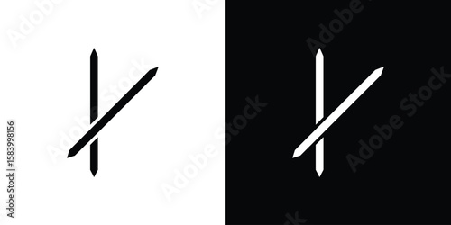Toothpick icon silhouette in black flat style. Graphic element