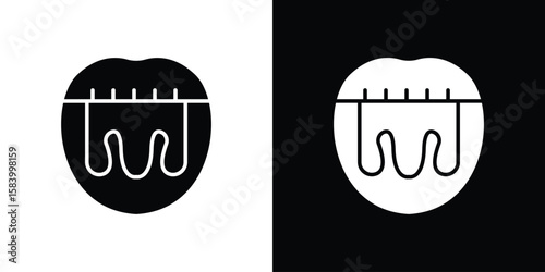 Tonsillitis icon silhouette in black flat style. Graphic element