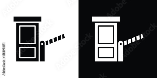 Toll road icon silhouette in black flat style. Graphic element