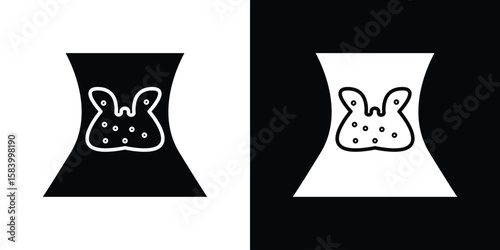 Thyroid icon silhouette in black flat style. Graphic element