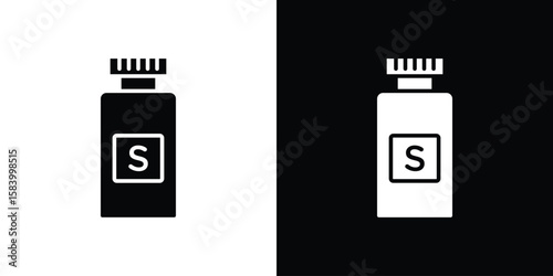 Solvent icon silhouette in black flat style. Graphic element