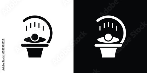 Solarium icon silhouette in black flat style. Graphic element