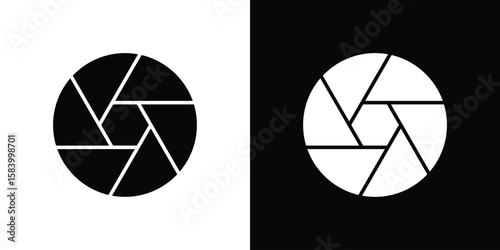 Shutter icon silhouette in black flat style. Graphic element