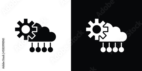 SaaS icon silhouette in black flat style. Graphic element