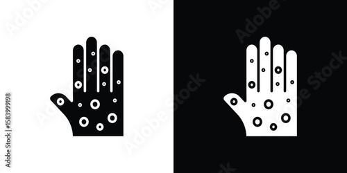 Rash hand icon silhouette in black flat style. Graphic element
