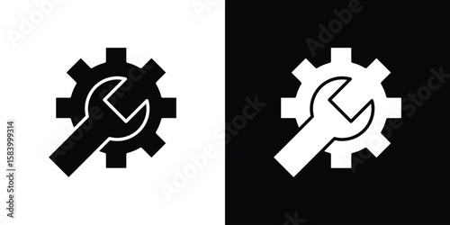 Productivity tools icon silhouette in black flat style. Graphic element
