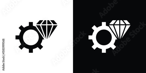 Operational excellence icon silhouette in black flat style. Graphic element