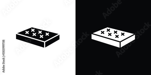 Mattress icon silhouette in black flat style. Graphic element