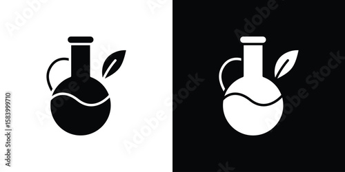 Massage oil icon silhouette in black flat style. Graphic element