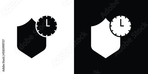 Long term icon silhouette in black flat style. Graphic element