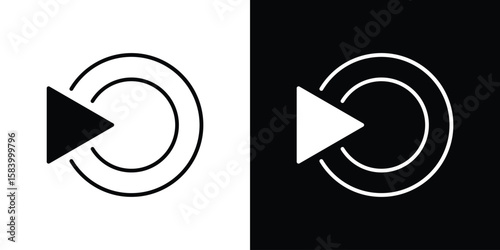 Livestream icon silhouette in black flat style. Graphic element