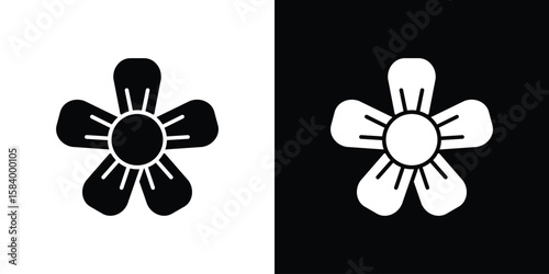 Hypericum icon silhouette in black flat style. Graphic element