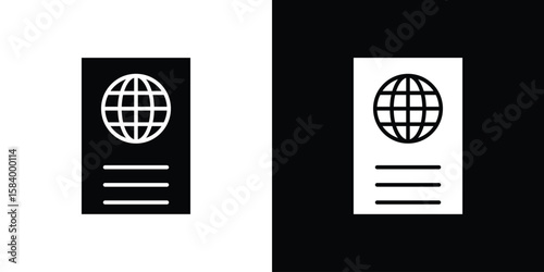 Immigration icon silhouette in black flat style. Graphic element