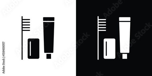 hygiene kit icon silhouette in black flat style. Graphic element