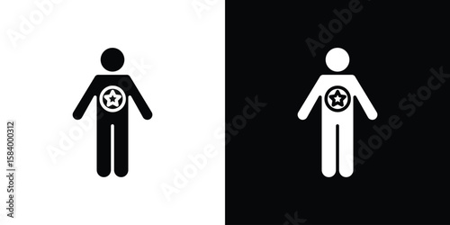 Good human icon silhouette in black flat style. Graphic element