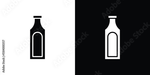 Gin icon silhouette in black flat style. Graphic element
