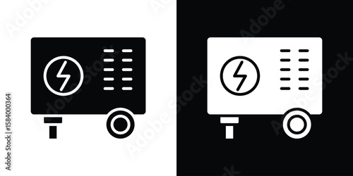 Generator icon silhouette in black flat style. Graphic element