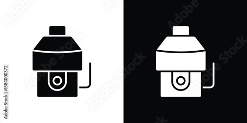 Garbage disposal icon silhouette in black flat style. Graphic element