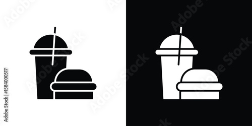 Fast food icon silhouette in black flat style. Graphic element