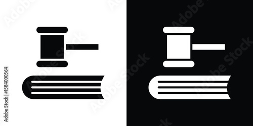 employment law icon silhouette in black flat style. Graphic element