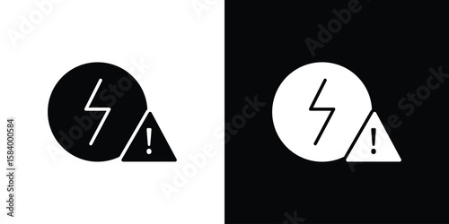 Electric Problem icon silhouette in black flat style. Graphic element
