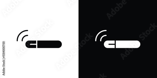 Dog microchip icon silhouette in black flat style. Graphic element