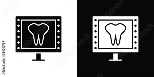 Dental X ray icon silhouette in black flat style. Graphic element