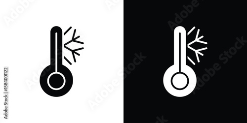 Cold icon silhouette in black flat style. Graphic element