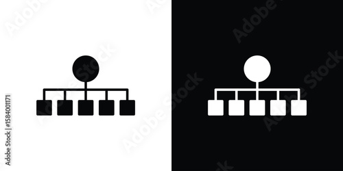 classification icon silhouette in black flat style. Graphic element