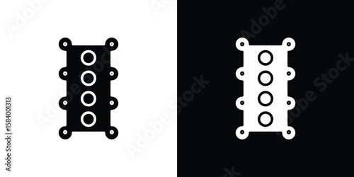 Car gasket icon silhouette in black flat style. Graphic element