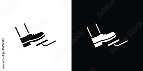 car pedal icon silhouette in black flat style. Graphic element