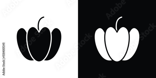 Capsicum icon silhouette in black flat style. Graphic element