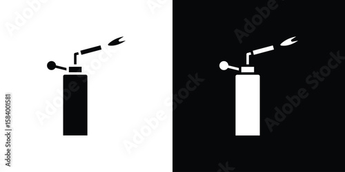 Blowtorch icon silhouette in black flat style. Graphic element