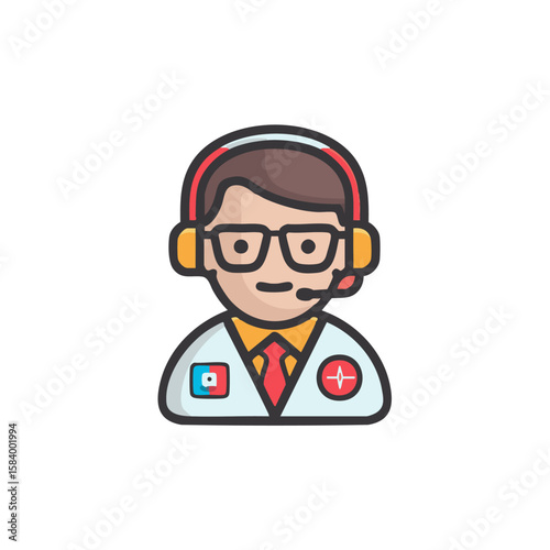 Medical support specialist healthcare customer service icon