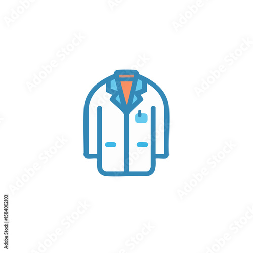 White coat icon doctor, medical professional, lab coat vector