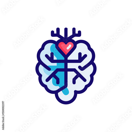 Brain health and heart connection neurology and cardiology illustration