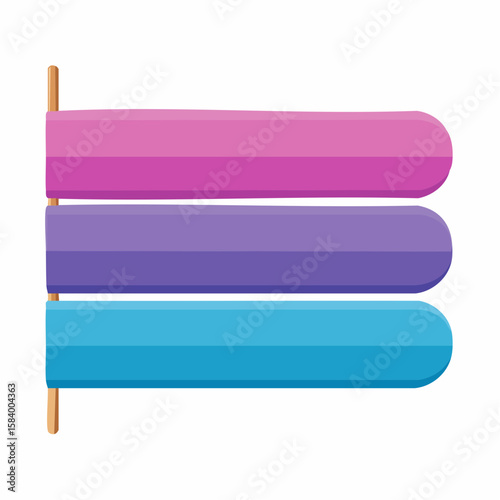 bisexual pride banner with pink purple and blue horizontal stripes vibrant flag icon