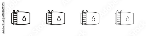 Water tank icon for graphic design, Web, UI, app. Simple abstract icons
