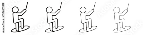 Wakeboarding icon for graphic design, Web, UI, app. Simple abstract icons