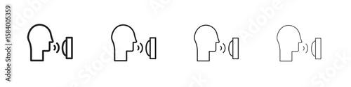 Voice control icon for graphic design, Web, UI, app. Simple abstract icons
