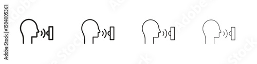 Voice control icon for graphic design, Web, UI, app. Simple abstract icons