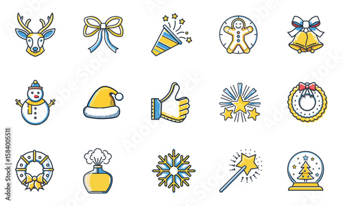 Festive Holiday Icons Collection christmas celebration | Ai Generated Icon in EPS, JPEG and PNG Multiformate