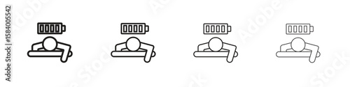 Tired person icon for graphic design, Web, UI, app. Simple abstract icons