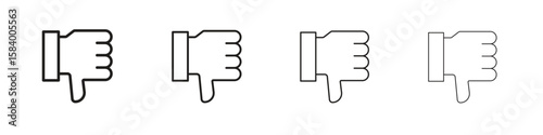 Thumb down icon for graphic design, Web, UI, app. Simple abstract icons